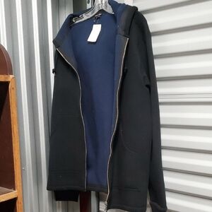 Men's Black and Blue Zipped Hoodie